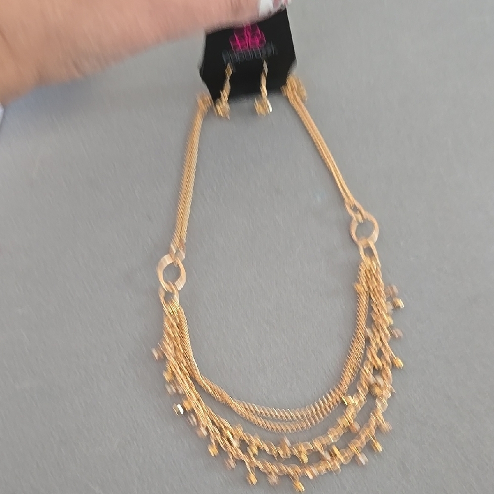 NWTi Gold Layered Necklace Elegant Cascading Design